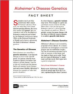 Alzheimers Disease Genetics Fact Sheet