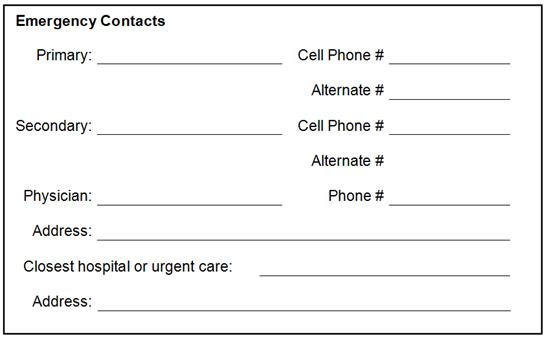 Section 2: Emergency Contacts