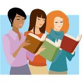 3 women reading books