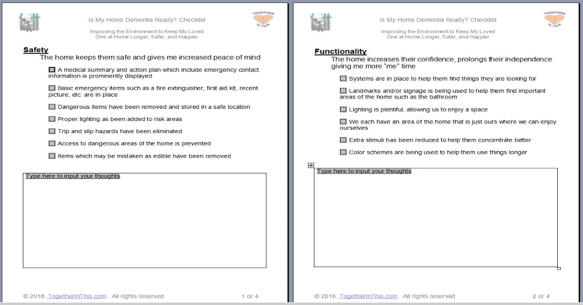Is My Home Dementia Ready Checklist Together in This
