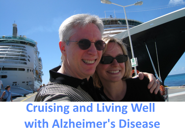 David Kramer and wife Tiffany in front of a cruise ship