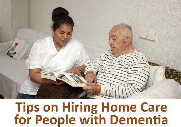 Home care professional helping man with dementia